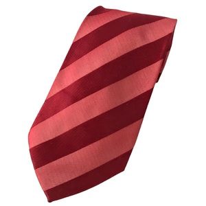 Red Tie Tone on Tone Striped Umberto Frasi Handmade Polyester